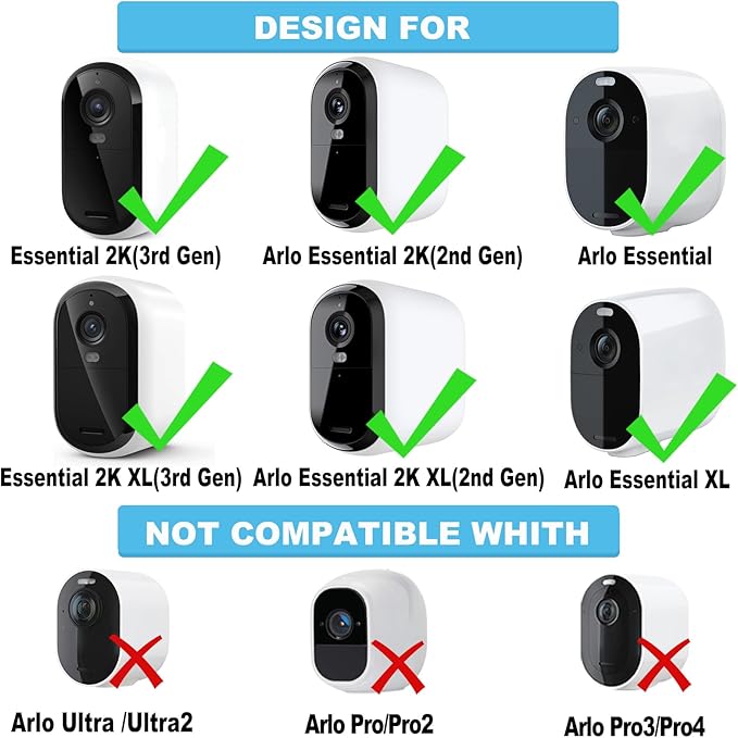 Solar Panel for Arlo Essential/XL Spotlight Cam (1st Gen) Essential 2K/2K XL (2nd Gen3rd Gen) with 13FT Micro USB &amp Type-C Cables 360° Adjustable Aluminum Mount 1 Pack