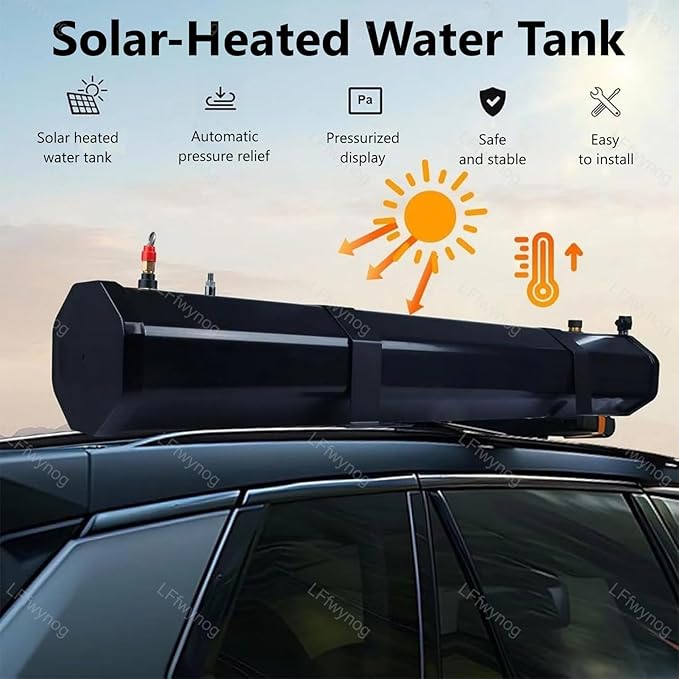 Portable Self-Heating Shower Tank with Flexible Shower Head for Camping Travel and Outdoor Adventures 20L