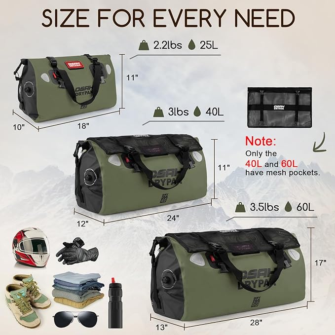 25L Waterproof Duffel Bag &amp 25L Dry Bag