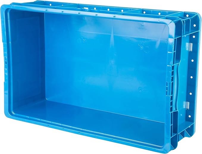 Hudson Exchange 24 x 15 x 7.5 (36 Pack) Straight Wall Handled Storage Container Tote Blue