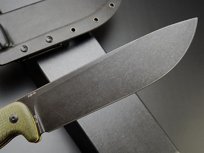 Eafengrow EF148 Fixed Blade Knife AUS-10 Steel Blade Micarta Handle Full Tang EDC Straight Knife for Hunting Camping Bushcraft