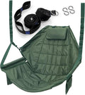 Tranquillo Hanging Hammock Chair Patio Swing Chair Outdoor Swing Chair with Headrest Armrest Cup Holders Porch Swings Outdoor and Hammock Tree Straps Net Moss Green