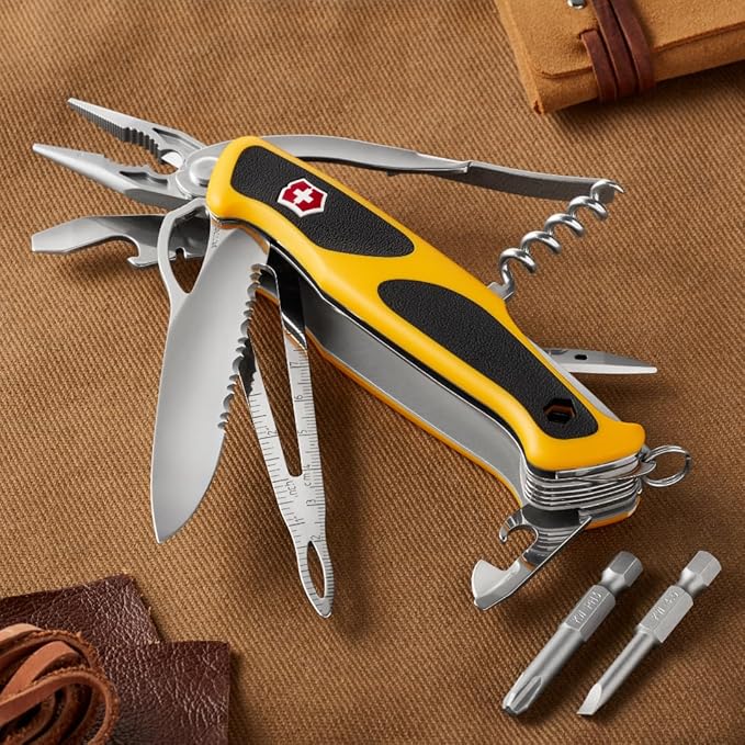 Victorinox Ranger Boatsman MW Grip 22 Function and 2 Component Grip Swiss Army Pocket Knife Yellow/Black