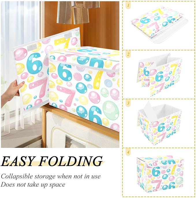 Storage Bins With Lid Stackable Fabric Closet Organizer Clothing Storage Large Boxes For Closet Shelves Bedroom Bubble Style 67