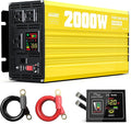 XWJNE 2000 Watt Pure Sine Wave Inverter 12V DC to 120V AC 4000W Peak Power Converter with LED Display and Remote Controller for Home RV Truck Off-Grid Solar