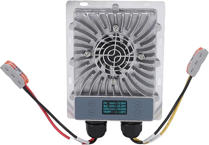Boost Step Down MPPT Solar Charging Controller 1200W 24V-72V with Adjustable Output Voltage LCD Display &amp Cooling Fan for Lithium Battery RV Solar Energy Systems IP65