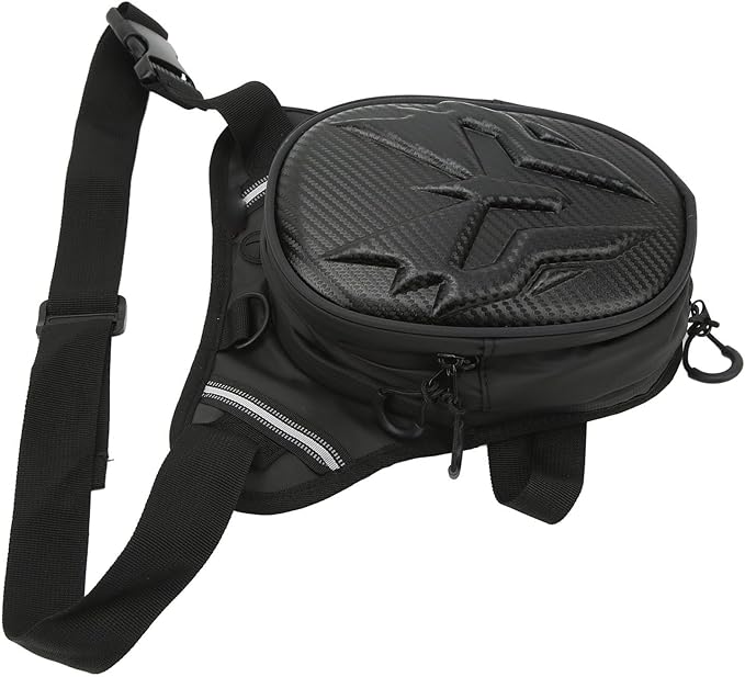 Motorcycle Leg Bag Thigh Packs PVC Matte Outdoor Carbon Fiber Drop Leg Bag Multifunctional Crossbody Shoulder Bag for Riding Travel Hiking (Carbon Fiber Style)
