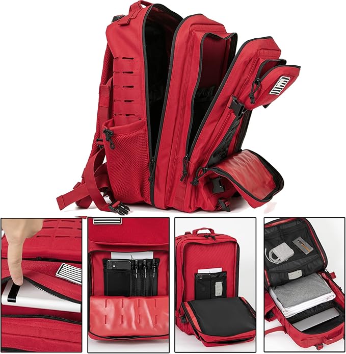 QT&ampQY 25L/45L Military Tactical Backpack For Men Molle Daypack 3 Day Bug Out Bag Hiking Rucksack With Bottle Holder