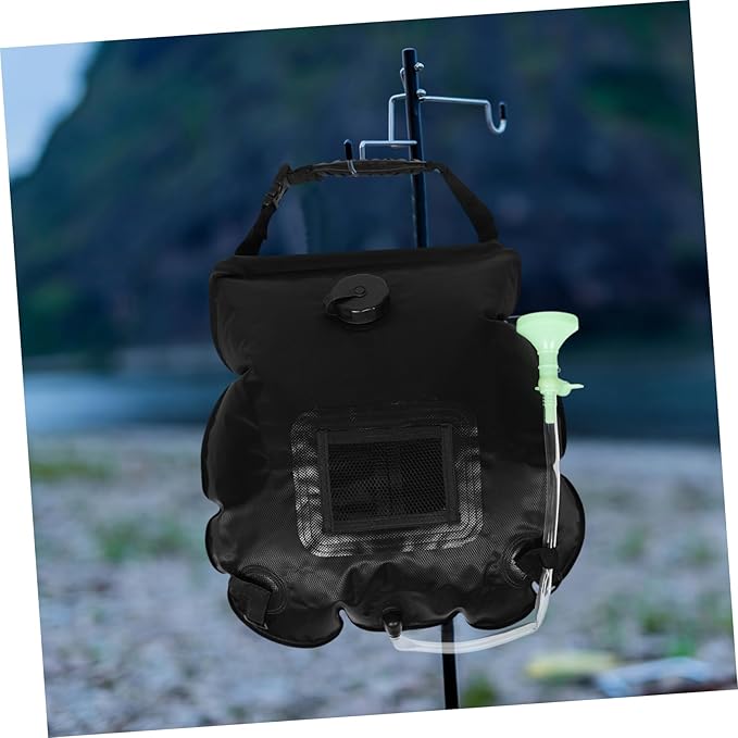 KOMBIUDA Solar Camping Shower Bag Portable Shower with Removable Hose for Outdoor Activities Hiking Beach Lightweight Solar Heated Water Bag