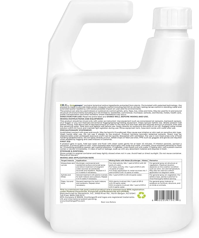 EcoVenger ER-3 Insect Killer Concentrate Professional 1 Liter/32 OZ