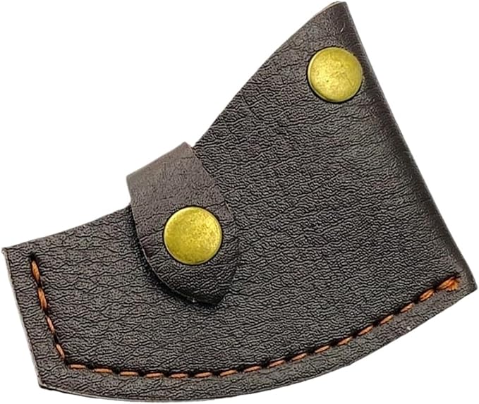 PU Leather Axes Sheath Waist Mount Axes Head Cover with Button Clip Hatchets Sleeve for Outdoor Camping Blade Protection