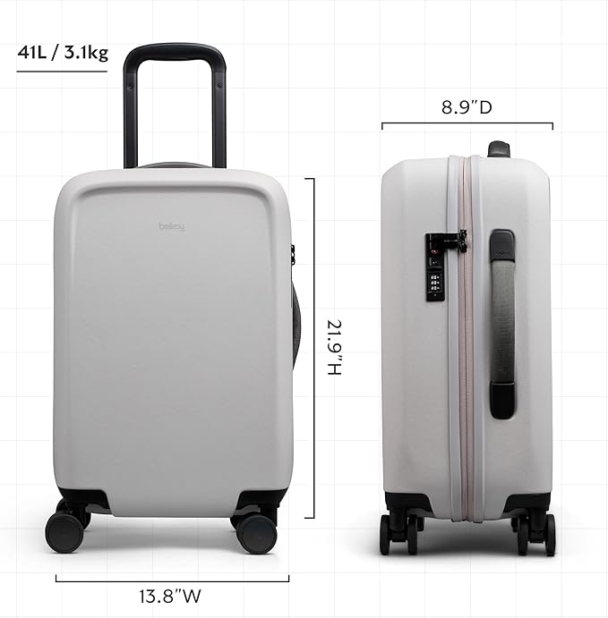 Bellroy Transit Carry-On (41L carry-on luggage with hard shell and removable packing cells) - Chalk