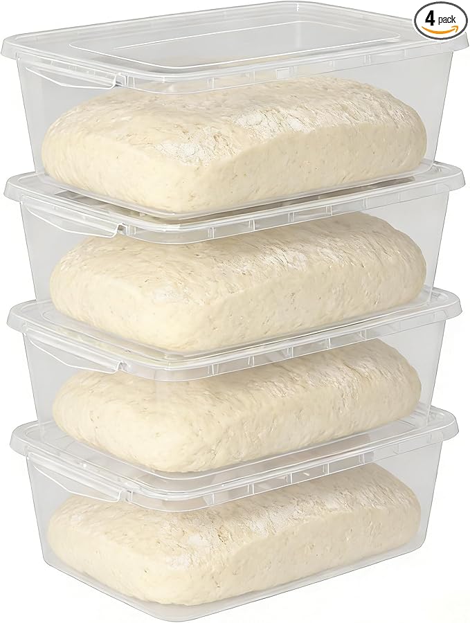 4-Pack Proofing Container with 14 L Capacity Dough Rising Box for Bread Sourdough Pizza