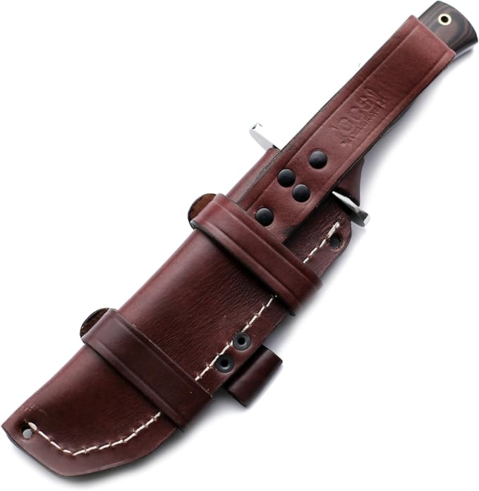 GCS Handmade D2 steel Hunting Knife G10 Full Tang Handle Fixed Blade Knife Right Hand Scout Carry Buffalo leather Sheath Sharpening Stone Hunting Camping Survival EDC-GCS 915
