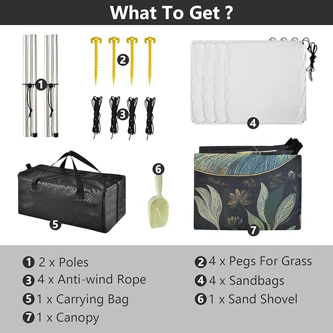 ALAZA Dragonfly on Dark Beach Tent Sun Shelter Portable Canopy Sunshade for Outdoor Camping Picnics Backyard Fun 10x9 ft