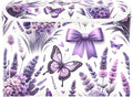 susiyo Large Foldable Storage Bin with Flip-Top Lid Lavender Flowers Butterflies Storage Box Collapsible Closet Organizer Containers Boxes Decorative Baskets with Handles for Home Bedroom Living Room
