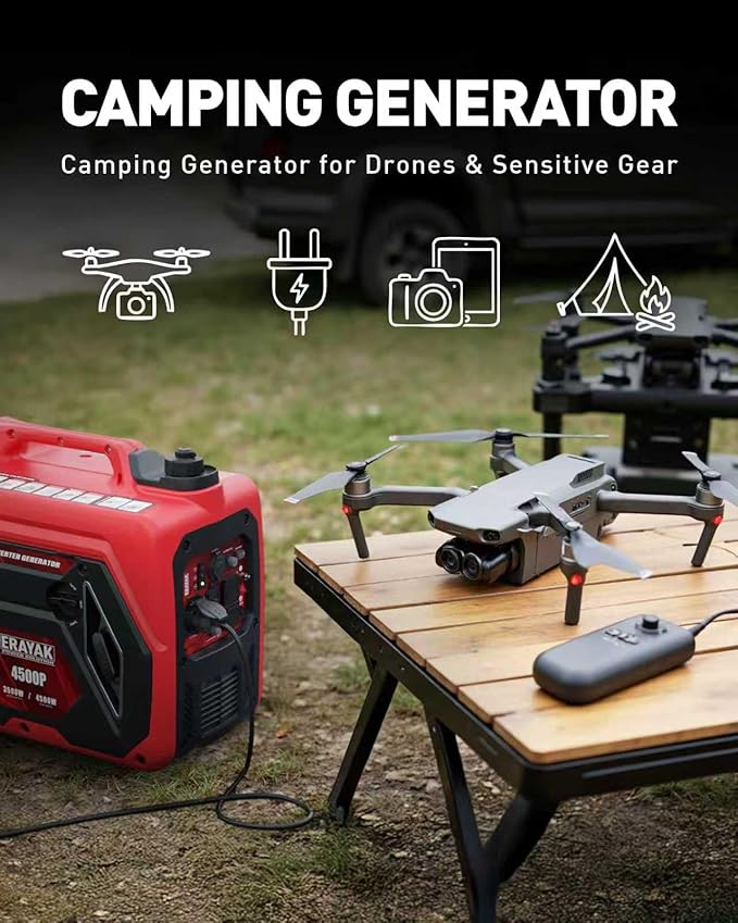 ERAYAK 4500W Portable Inverter Generator for Home Use Super Quiet Small Generator for Camping Outdoor Emergency Power Backup Gas Powered Engine ECO Mode EPA Compliant