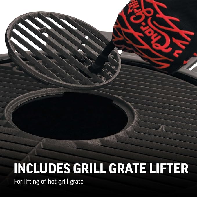 Char-Griller® AKORN® Jr. Portable Kamado Charcoal Grill and Smoker with Cast Iron Grates and Locking Lid with 155 Cooking Square Inches in Ash Model E86714