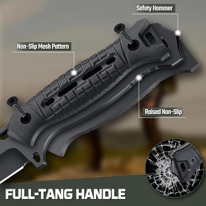 Freelander Tanto Fixed Blade Knife Bundle with Camping Axe