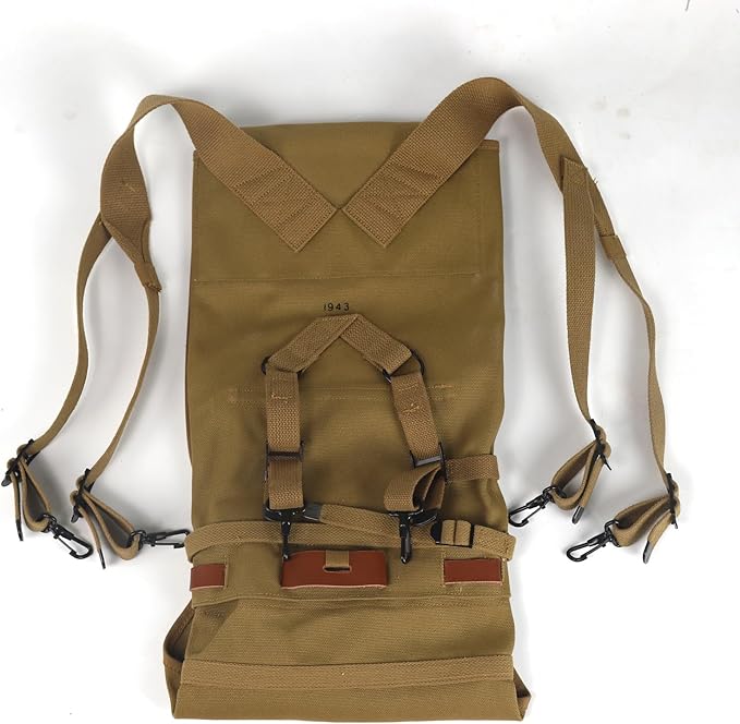 ANQIAO WW2 US M1928 Haversack Canvas with Tail Bag Backpack WWII Reproduction