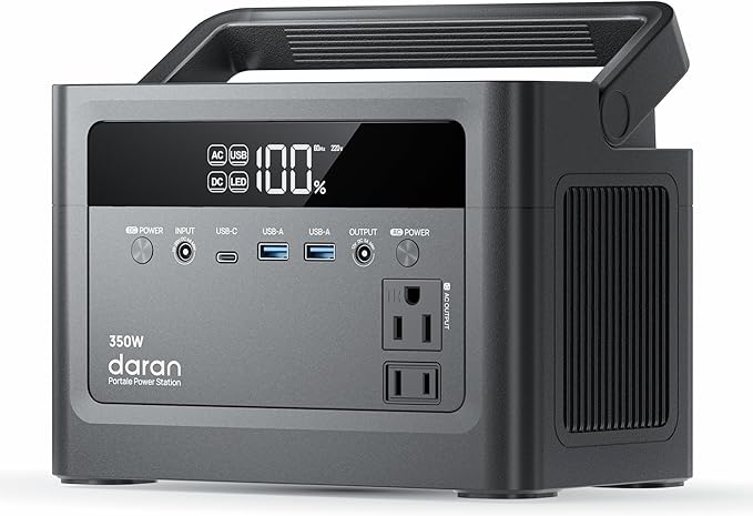 2026 Portable Power Station 700W Surge 288Wh LiFePO4 Battery Backup Power Bank with AC Outlet 350W/110V Solar Generator Fast Charging for Camping Essentials Hurricane Emergency Home Road Trips