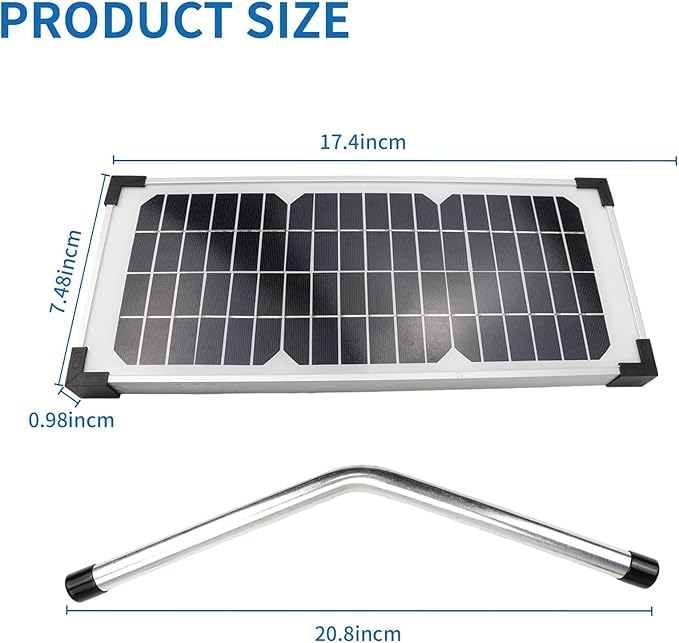 FM123 10 Watt Solar Panel Kit Fit for Mighty Mule Automatic Gate Openers Black Cell MM571W MM371W 571W MM271 MM371W MM360 MM560 MM562 FM350 MM260 MM560 FM200 FM350 FM500 FM502 FM700