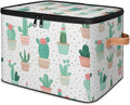 Storage Bins with Lids Cactus Plants Storage Basket Clothes Organizer with Handles Closet Storage Containers for Clothing Bedding Blanket