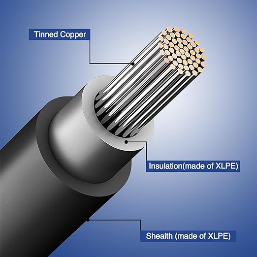 Solar Cable 20 Feet 2x12 AWG Twin Wire Solar Extension Cable Copper Strand with Female and Male Connectors on Both Ends Solar Panel Cable Wire &amp Adaptor for Home Shop and RV Solar Panels