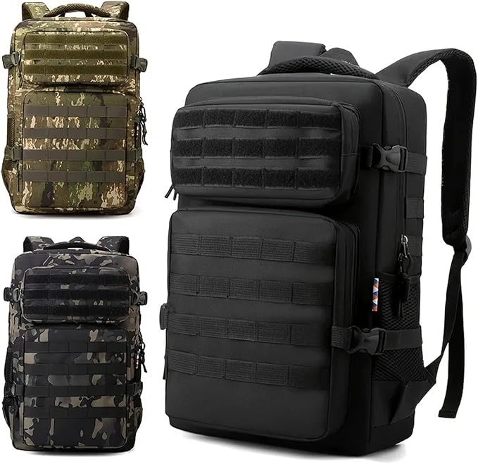 Tactical Backpacks Men's Backpack Hiking And Camping Backpack Large Capacity Multi-layer Outdoor Sports Backpack(Brown camouflage)