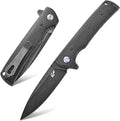 Eafengrow EF973 Folding Knife D2 Steel Blade Micarta Handle Scale Pocket Knife Folder for Working Camping Hiking EDC Tool Knife(black)