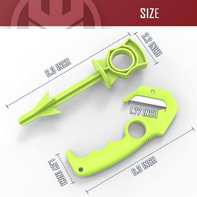 KNINE OUTDOORS Hunting Gut Hook Skinner Knife with Butt Out Game Dressing Tool for Field Dressing