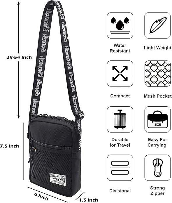 Rough Enough Smalll Crossbody Bag Cell Phone Purse for Men Women Bundle Set