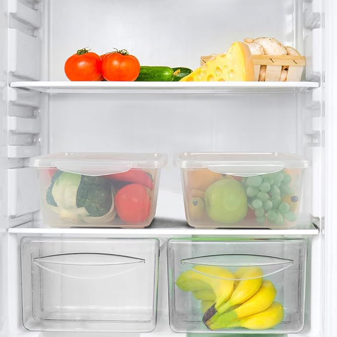4 Pack Clear 6.2L Plastic Storage Bin Dough Proofing Food Safe Storage Container Box with Lids BPA Free
