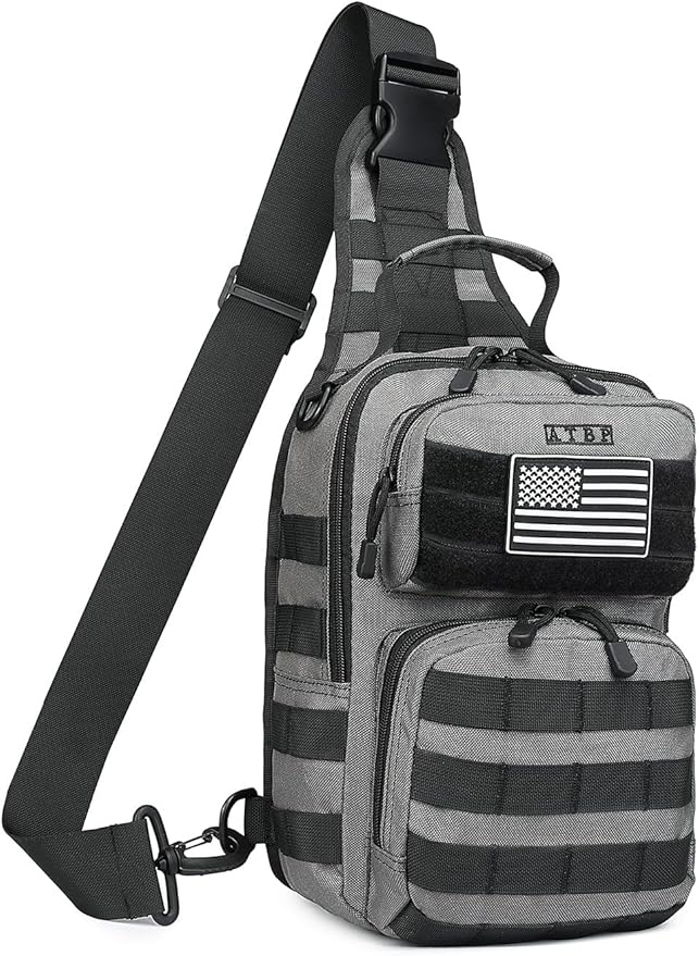 ATBP Tactical Sling Backpack With Holster Military Crossbody Bag for Men Single Shoulder Back Pack 10L