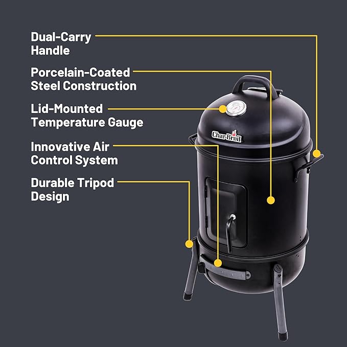Char-Broil Bullet Charcoal Smoker 16 - 18202075Black