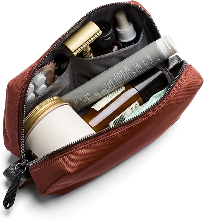 Bellroy Toiletry Kit (Unisex Toiletry Bag Zipper Closure Water-Resistant Lining Toothbrush Sleeve with Magnetic Closure Internal Mesh Pocket Organization) -Bronze