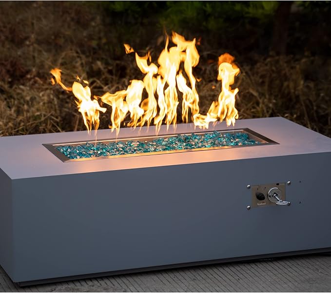 Stanbroil 36 x 12-Inch Rectangle Drop-in Fire Pit Pan with Jet Burner 304 Stainless Steel Gas Firepit Insert for DIY Firepit Table High Flame150000 BTU Max