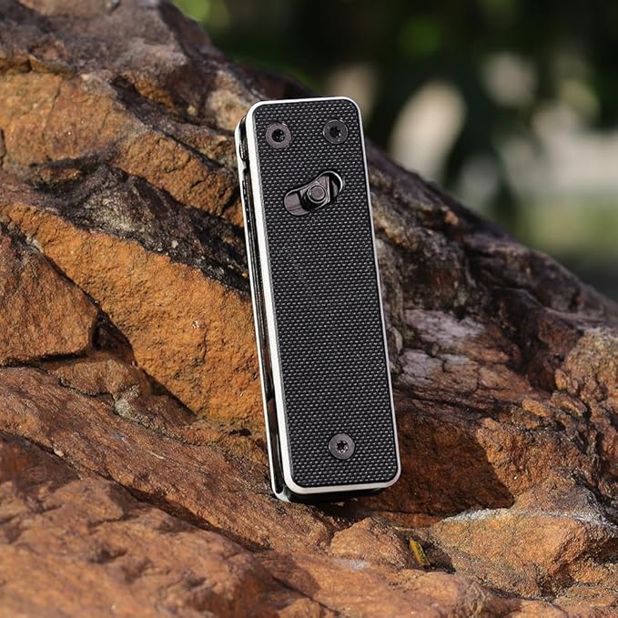 ROXON KS2 Elite Noir Blanc Edge D2 Blade 13 in 1 Mini Multi Tool function pocket knife with big scissor G10 handle and Pocket clip good for Camping/Emergencies/EDC Multitool (D2 Steel Blade)