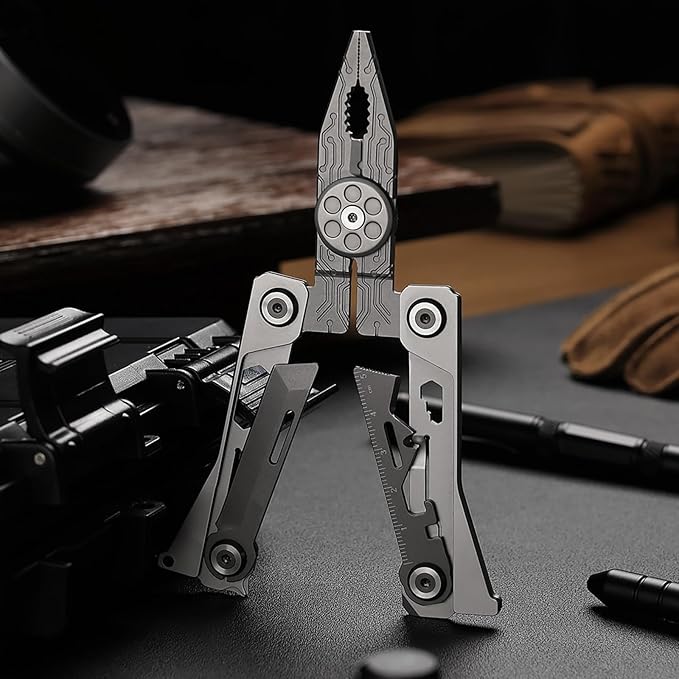 20 in 1 Credit Card Multitool Stainless Steel Wallet Multi Tool EDC Tool with Pliers Knife Bottle OpenerHexagon Spanner Compact &amp Lightweight