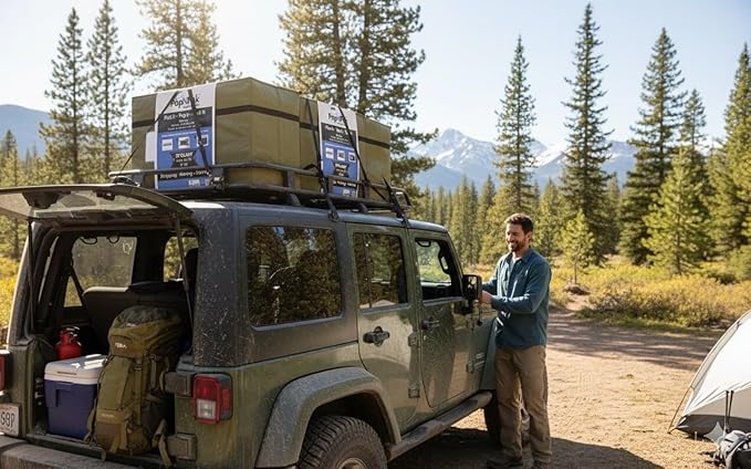 2 - Pack Pop N Pak Collapsible Storage Box Black 70 Quart Capacity 26x14x16 Inches Folding Design Holds up to 65lbs Water resistant Reusable Container (Olive Green)