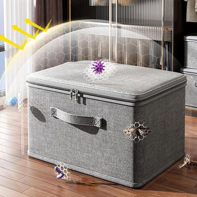 Lockable Storage Bin – Stackable Organiser Chest with Lid Secure Snacks Storage Box | Durable Protective Clothing Storage Tote Heavy Duty Utility Lock Container for Garage Sweater Holder