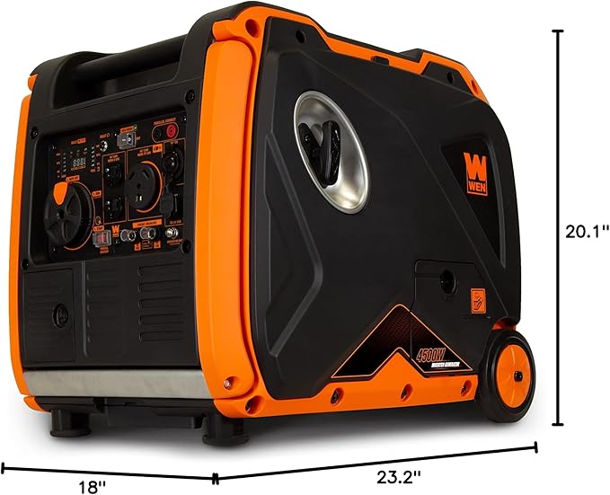 WEN 56455i Super Quiet 4500-Watt RV-Ready Portable Inverter Generator with Fuel Shut-Off and Electric Start Black