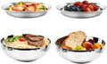4-Piece Stainless Steel Pasta Plates and Bowls Set 8.6 inch 47oz Large Double Walled 18/8 Metal Soup Salad Bowls &amp 18/10 Steel Plates Dinner Dishes Unbreakable for RamenPhoCerealDishwasher Sa