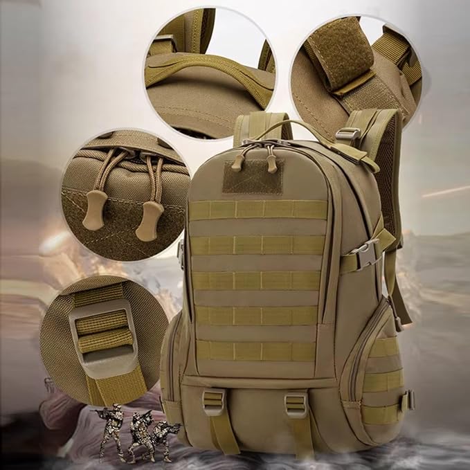 Large Capacity Climbing Backpack Camouflage Tactical Bag Outdoor Sport Hiking Travel Camping Bag Trip Camping Backpack(Black)