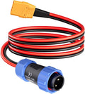 ELFCULB Aviation Plug to XT90 Cable 12AWG XT90 Female Connector to Aviation Male 12V Charing Cable Compatible with Portable Power Station AC200MAX/AC200P New 2-Pin(6FT)