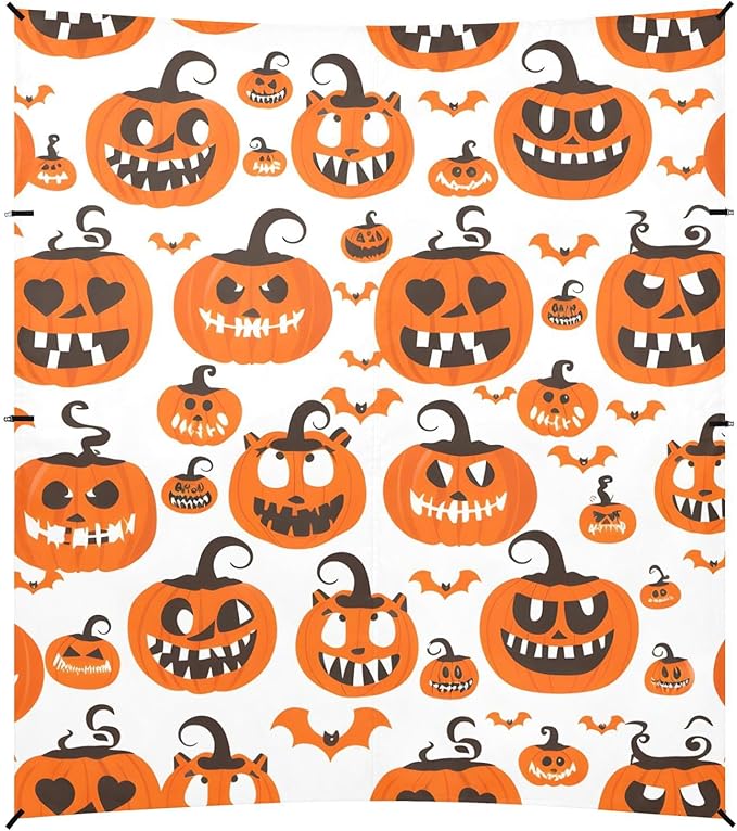 ALAZA Cute Pumpkin Pattern Beach Tent Sun Shelter Portable Canopy Sunshade for Outdoor Camping Picnics Backyard Fun 10x9 ft