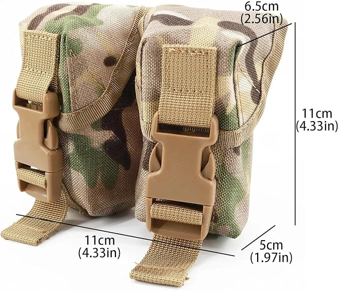 Tactical Pouch Double Frag Grenade-Style Pack Molle Tool Bag Accessory Pouch Shooting Hunting Airsoft Equipment Military Gear