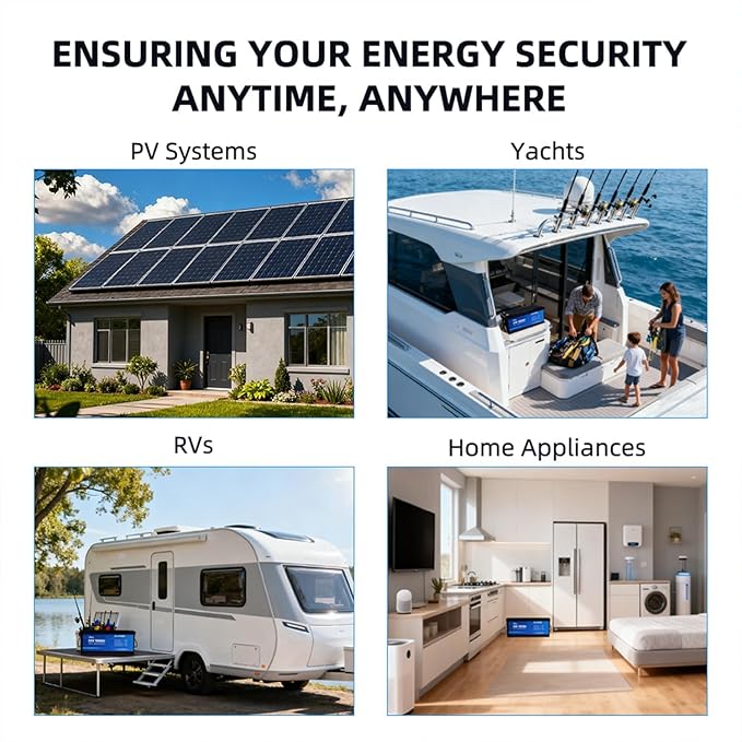 12V 100Ah LiFePO4 Deep Cycle Lithium Battery 15000 Cycles Built-in 100A BMS Perfect for Marine RV Marine Trolling Motor Solar Off-Grid System