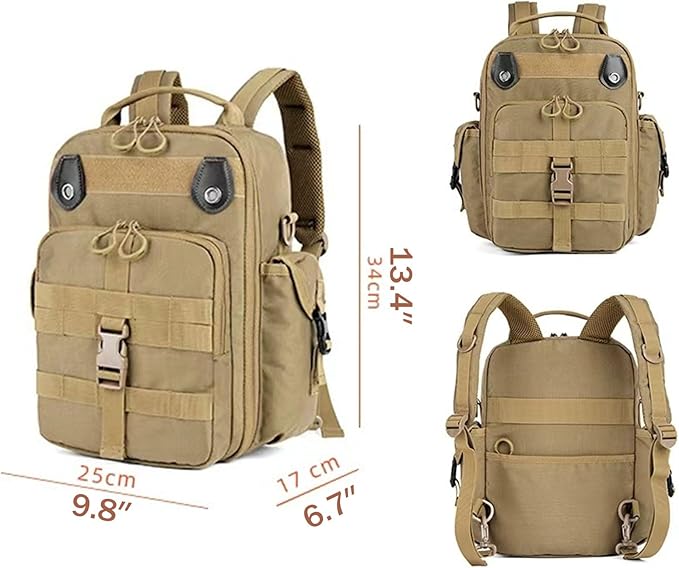18L Tactical MOLLE Backpack - Men's Travel Backpacks This EDC Bag Has Multiple Ways to Carry as Backpack Crossbody (Black)