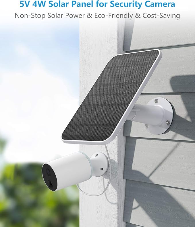 Solar Panel Charger Compatible with Eufycam 3/3C/2C/2C Pro/E40/E20/2/2 Pro/E/L20/L40/Solo/SoloCam Spotlight 5W Solar Panel for Eufy Camera Micro USB &amp USB-C Port 9.8ft Cable P65 Waterproof 2